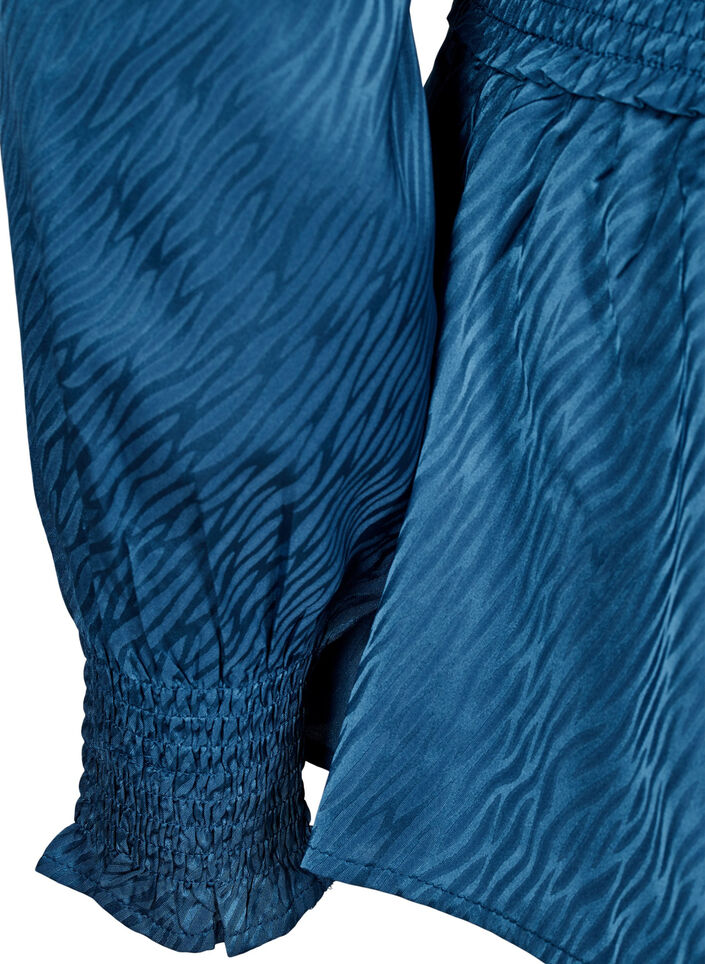 Chemisier à motifs ton sur ton avec smock, Midnight, Packshot image number 3