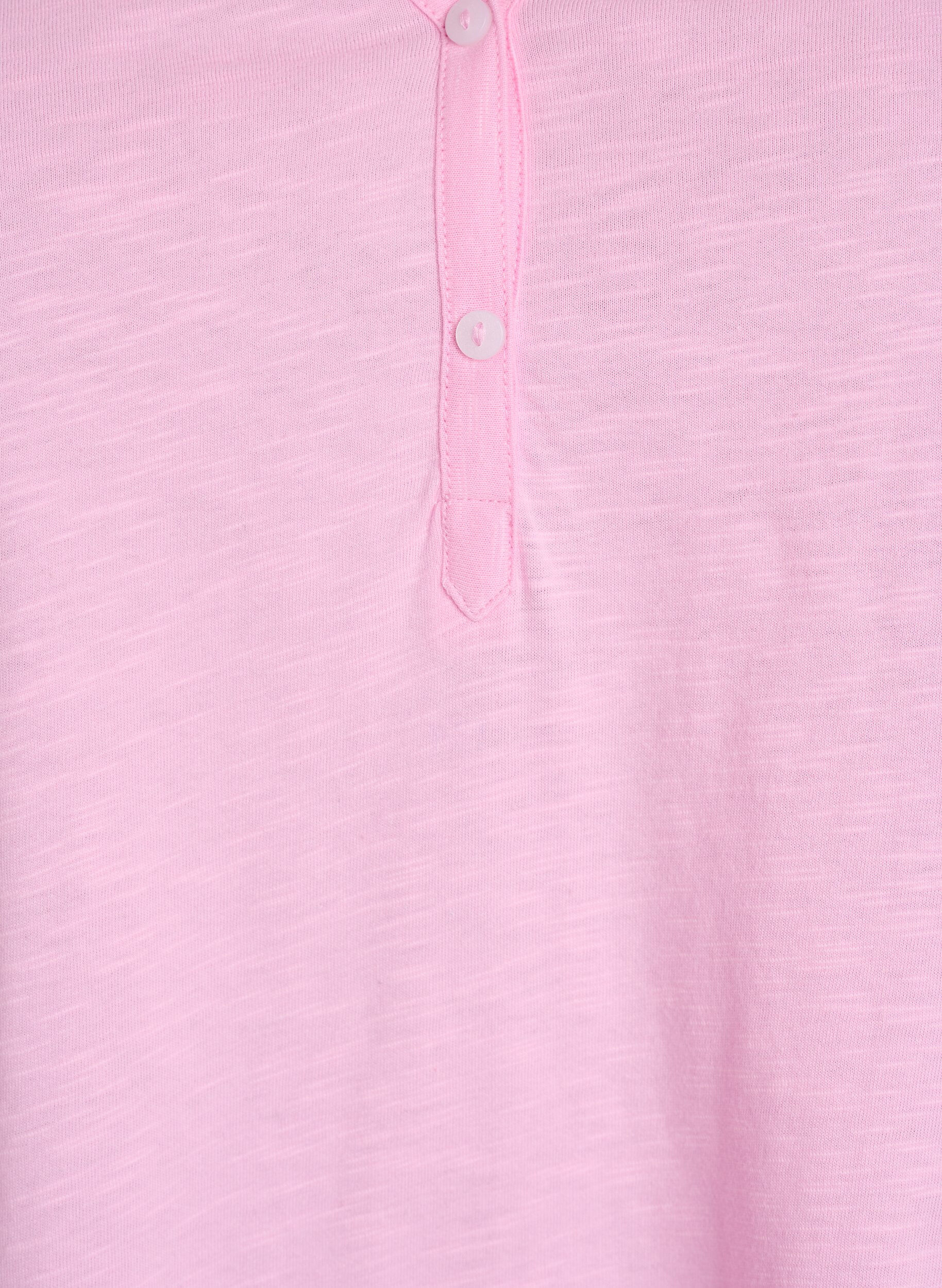 Zizzi T-shirt dot&eacute; de boutons, Rose, Packshot image number 2