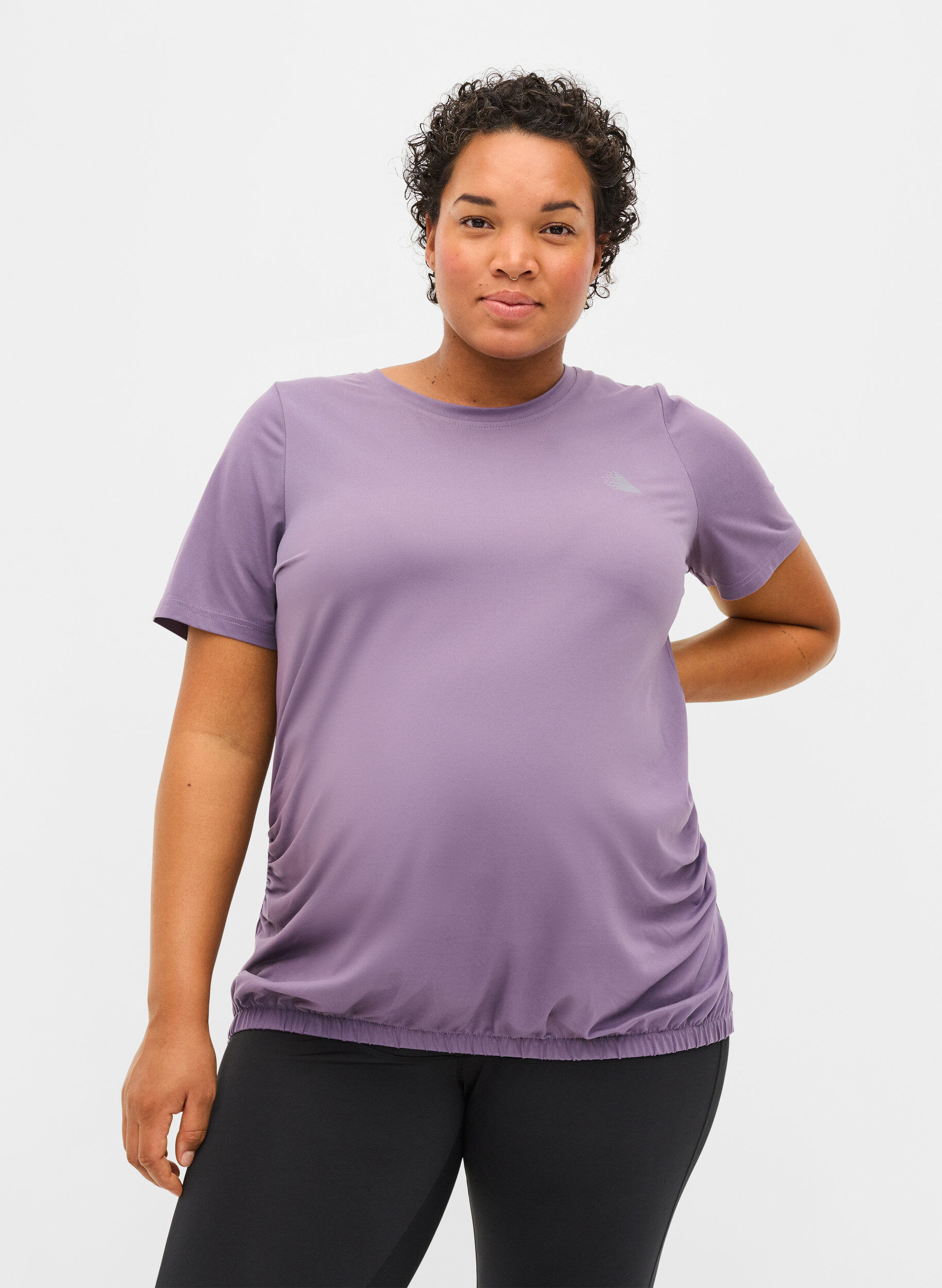 Zizzi Schwagnerschafts-Trainings-T-Shirt, Purple Sage, Model image number 0
