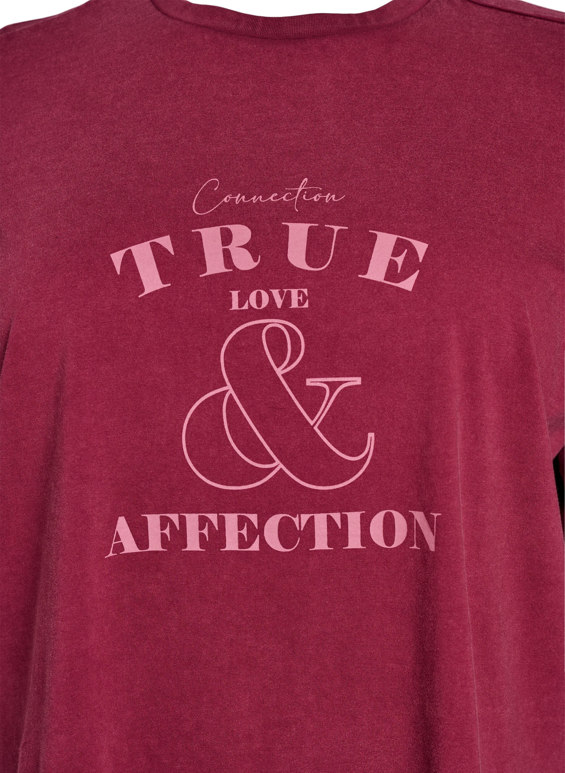 Zizzi Kurzes T-Shirt mit Lockere Passform, Dunkles Bordeaux, Packshot image number 2