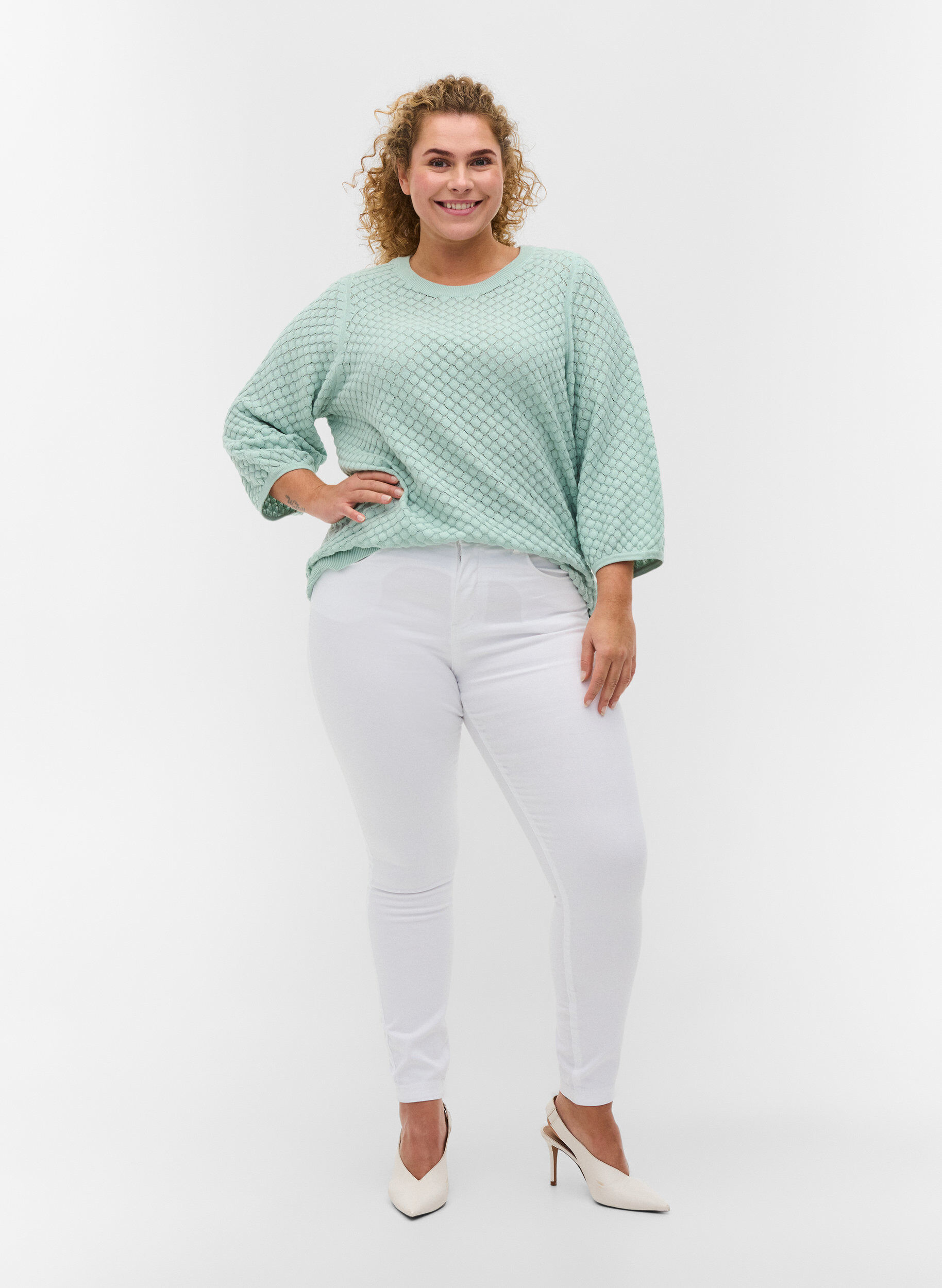 ZizziJean Amy super slim &agrave; taille haute, White, Model image number 4
