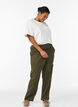 Pantalon cargo ample en coton, Vert fonc&eacute;, Model image number 2