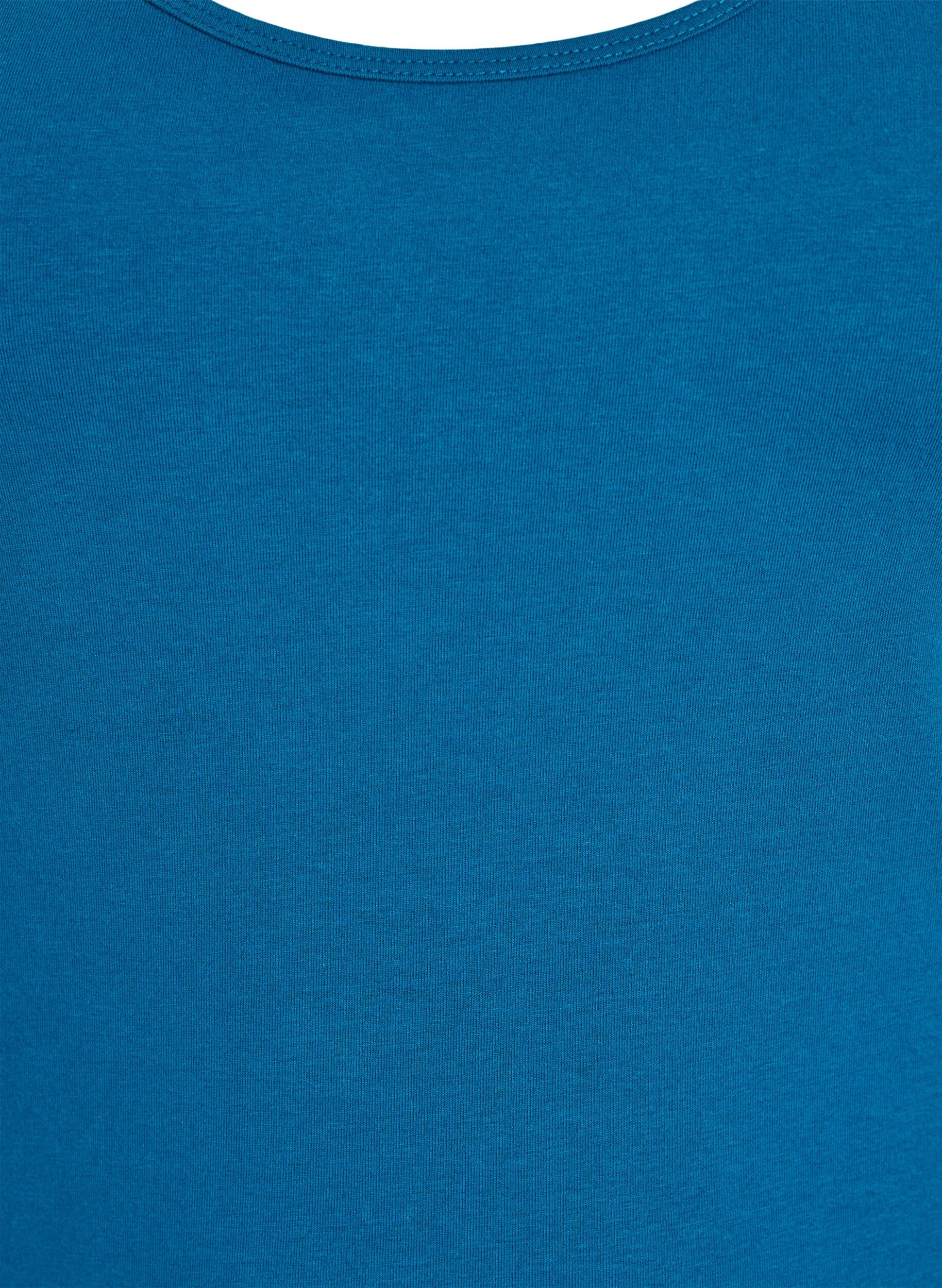 Zizzi Haut uni Basic en coton, Bleu p&eacute;trole, Packshot image number 2