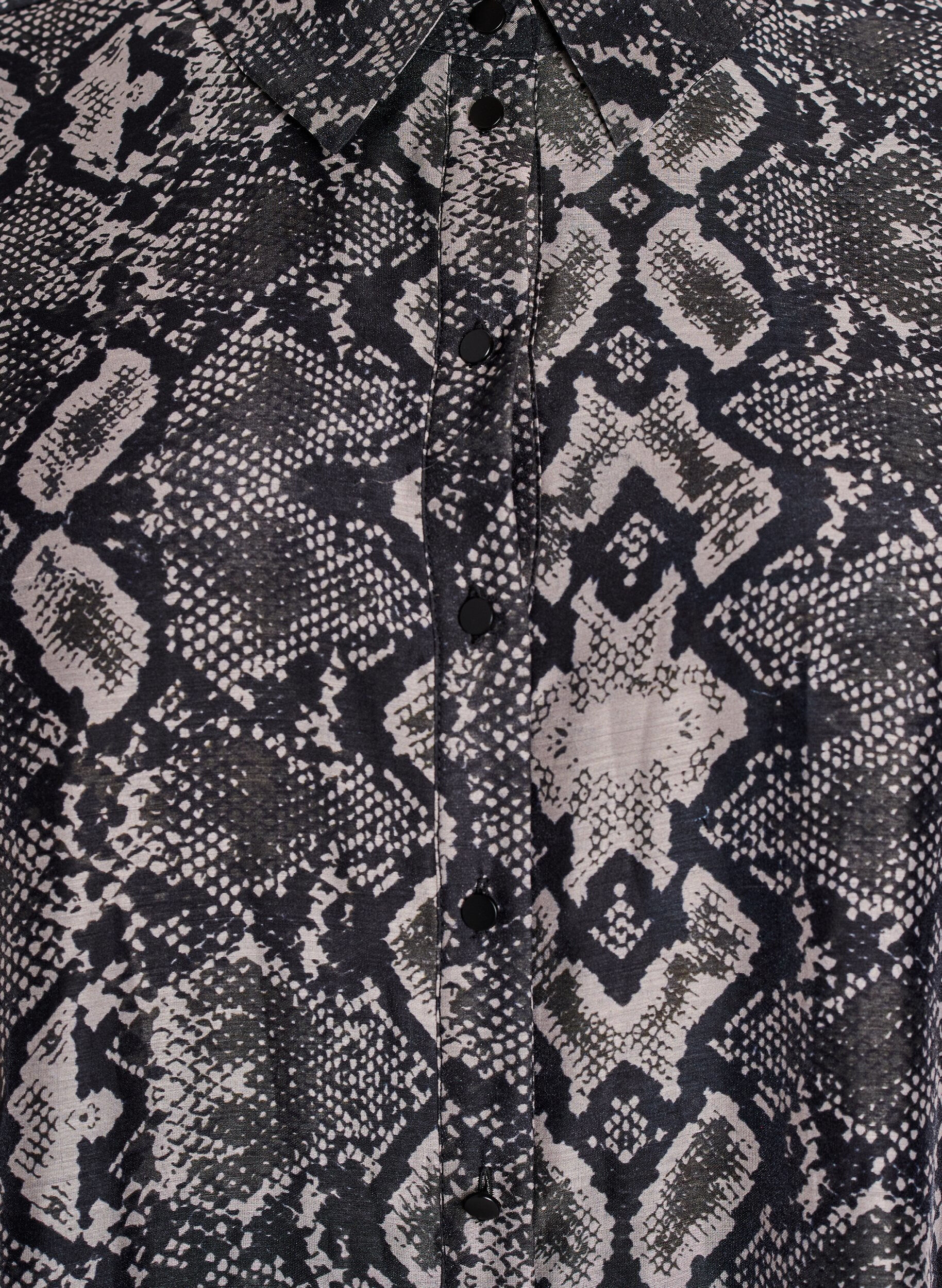 Zizzi Chemise longue &agrave; imprim&eacute; serpent, Gris anthracite, Packshot image number 2