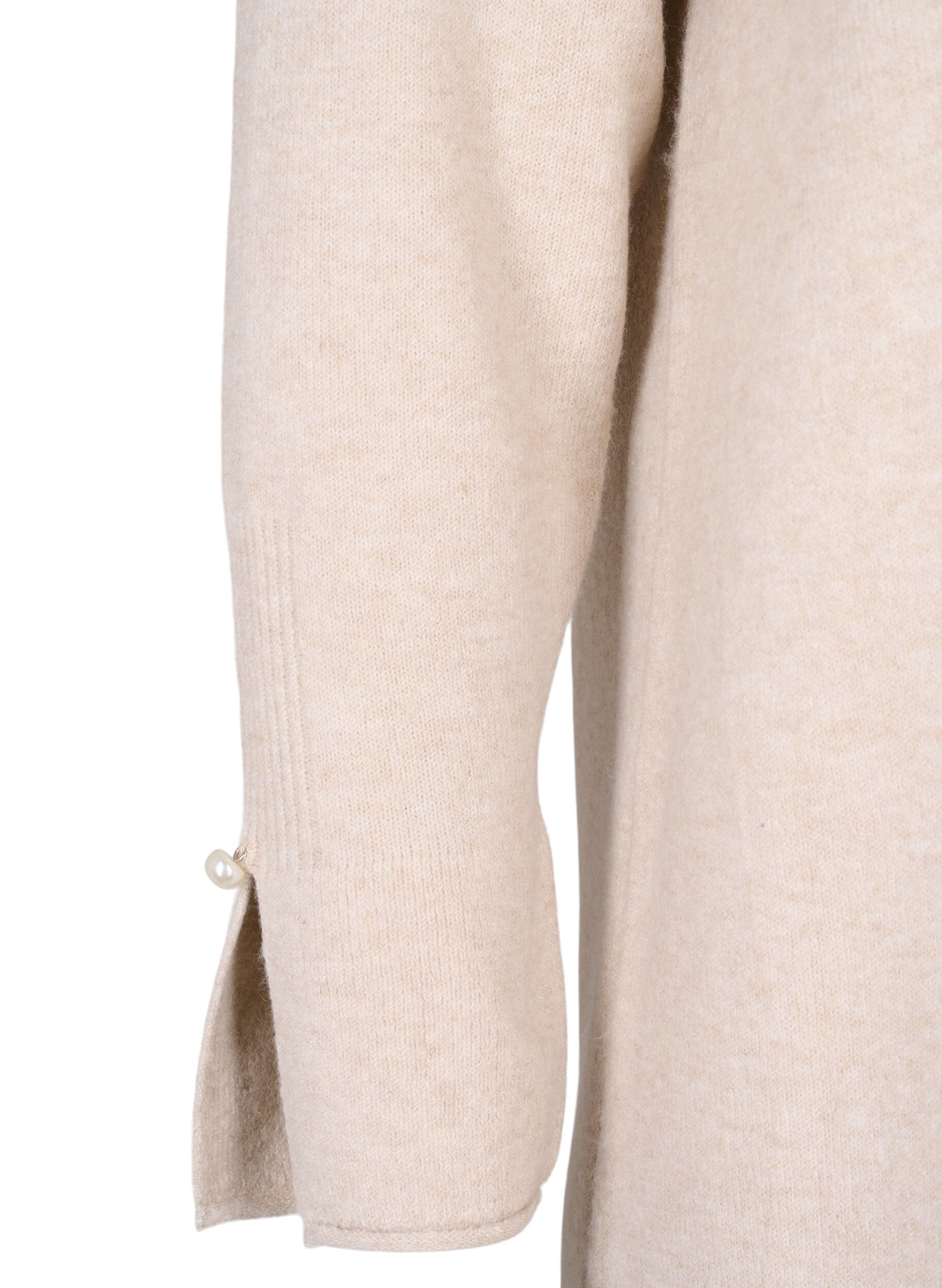 Zizzi Robe en tricot avec fente aux manches, Pumice Stone Mel., Packshot image number 3