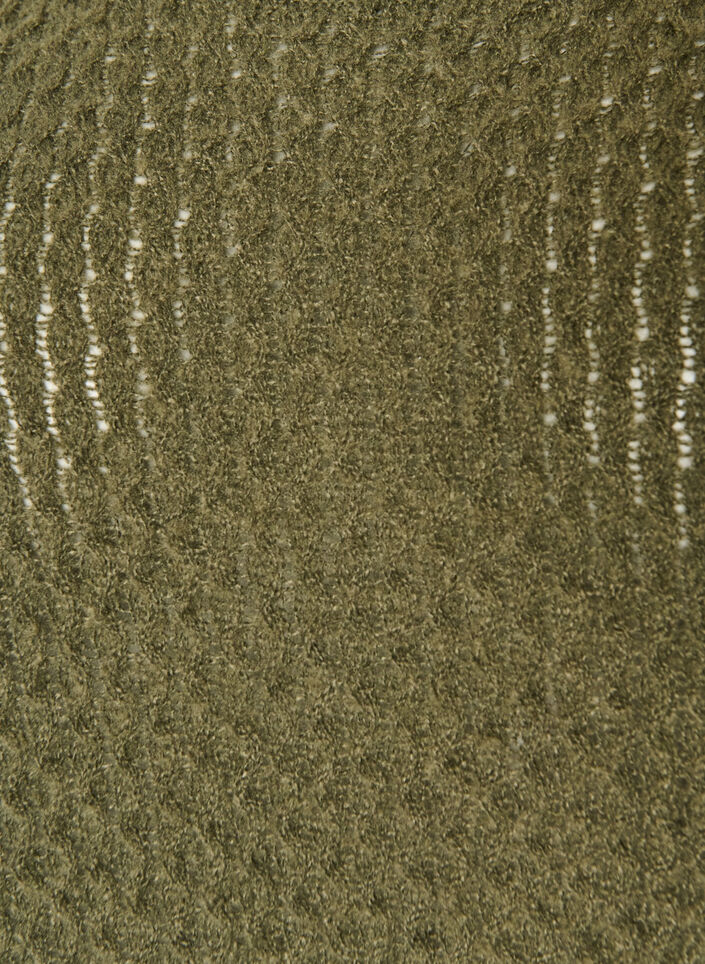 Blouse en maille avec motif ajour&eacute; textur&eacute;, Vert fonc&eacute;, Packshot image number 2