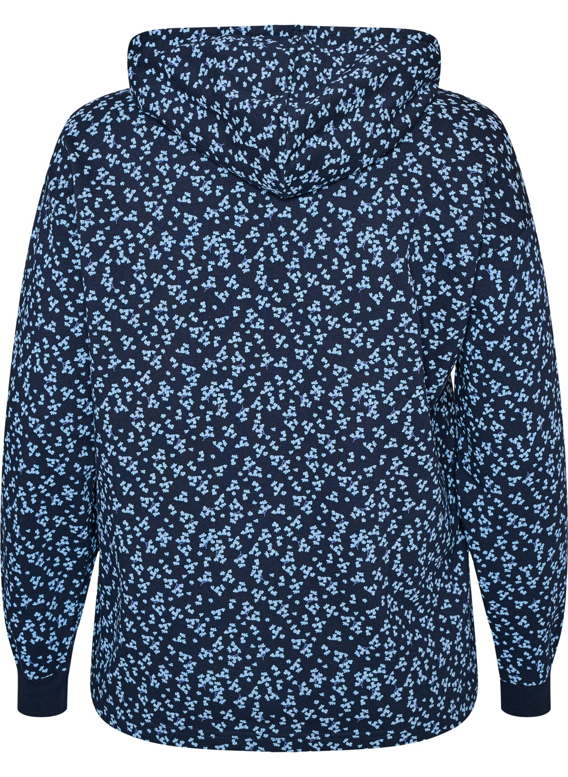 ZizziSweat &agrave; capuche avec imprim&eacute; int&eacute;gral, Bleu, Packshot image number 1