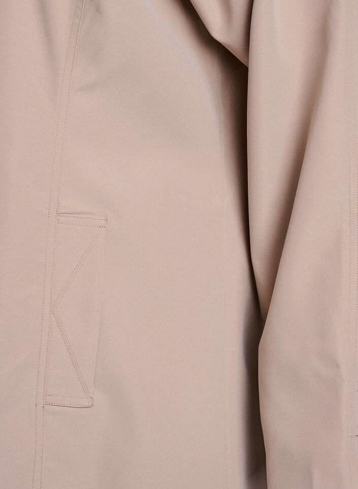 Veste de printemps avec col en su&eacute;dine et fermeture &agrave; boutons cach&eacute;s, Beige, Packshot image number 3