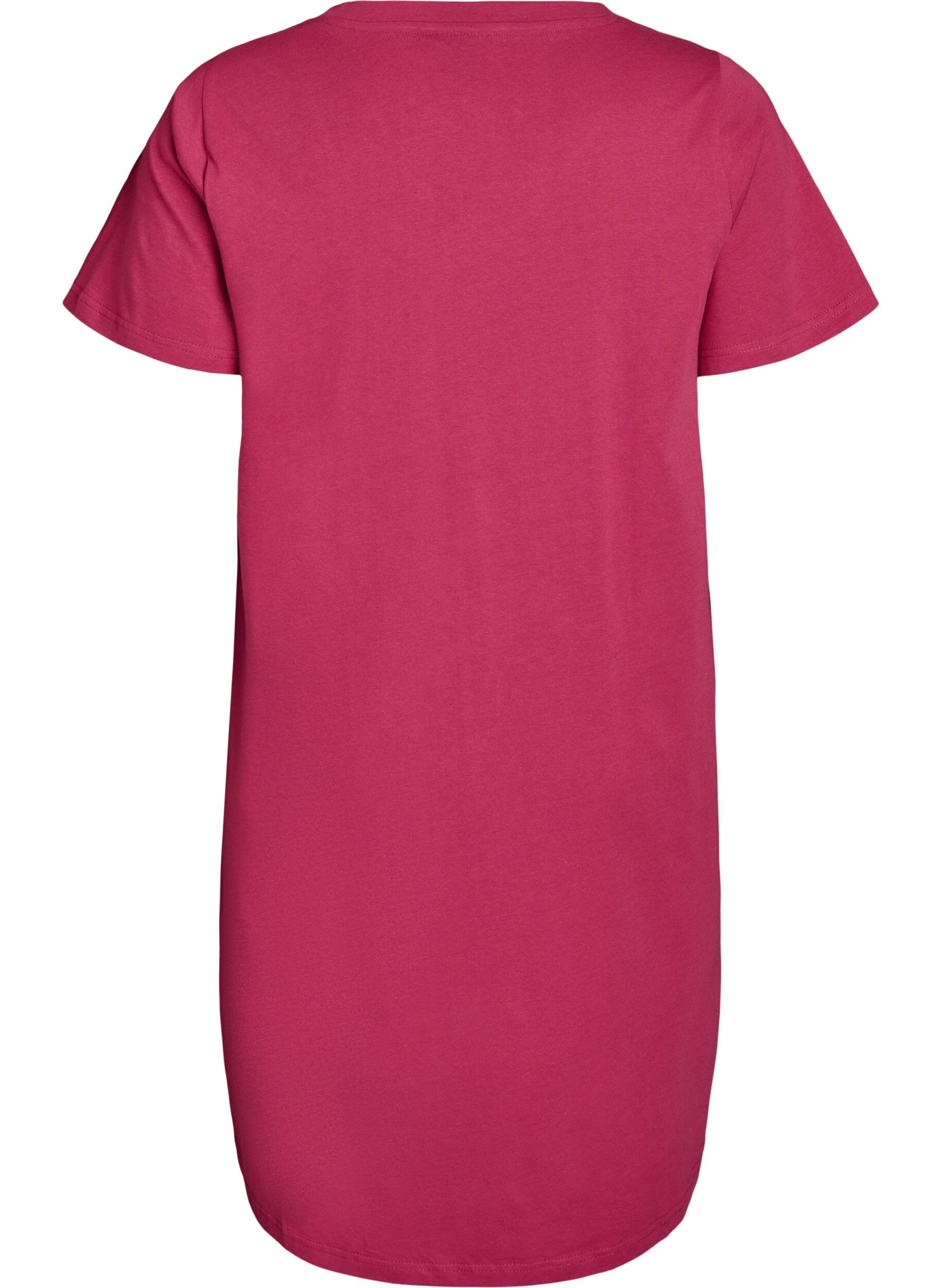 Zizzi Chemise de nuit en coton biologique et &agrave; col en V, Bordeaux, Packshot image number 1