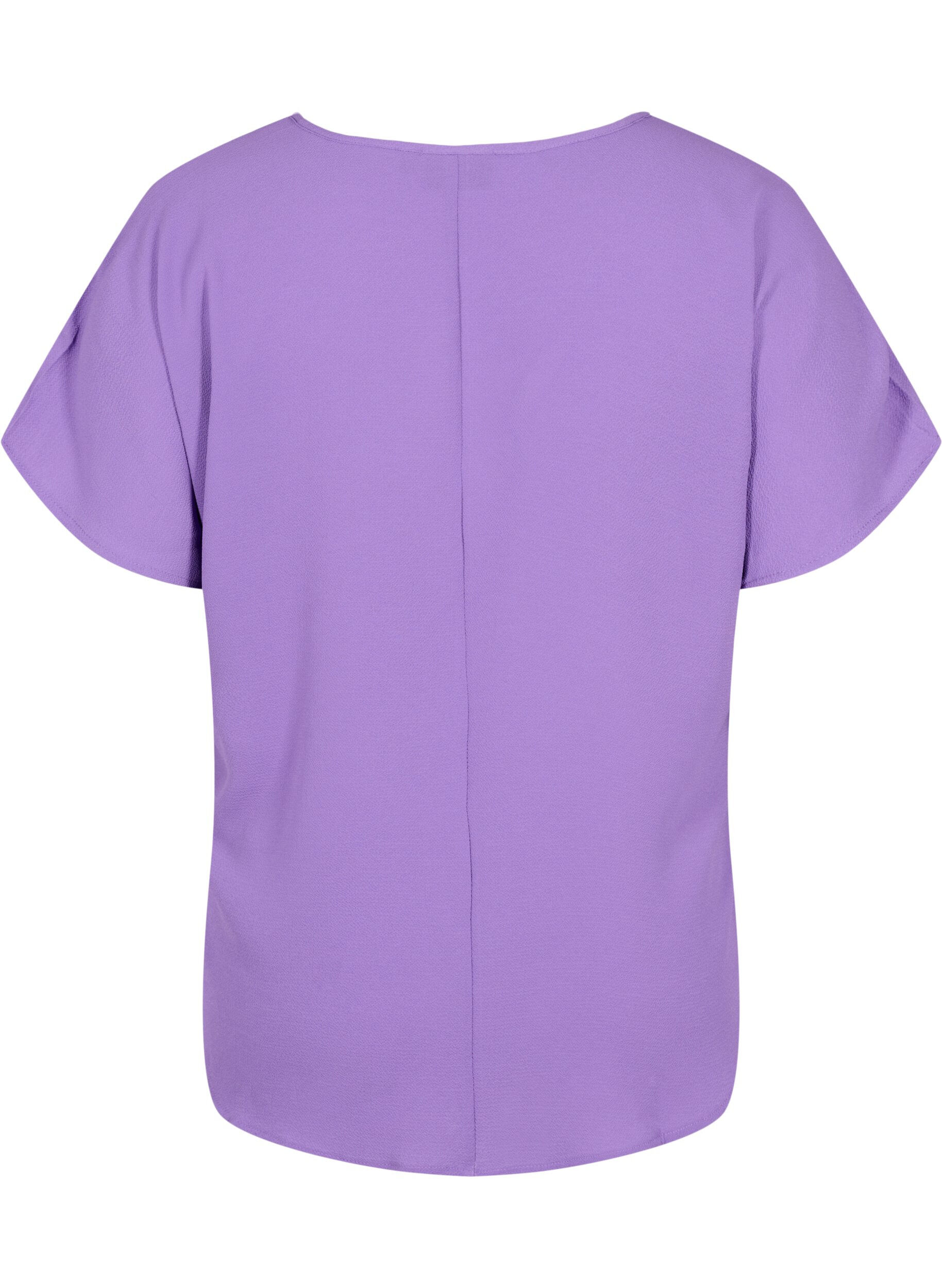 Zizzi Blouse &agrave; manches courtes et encolure ronde, Violet, Packshot image number 1