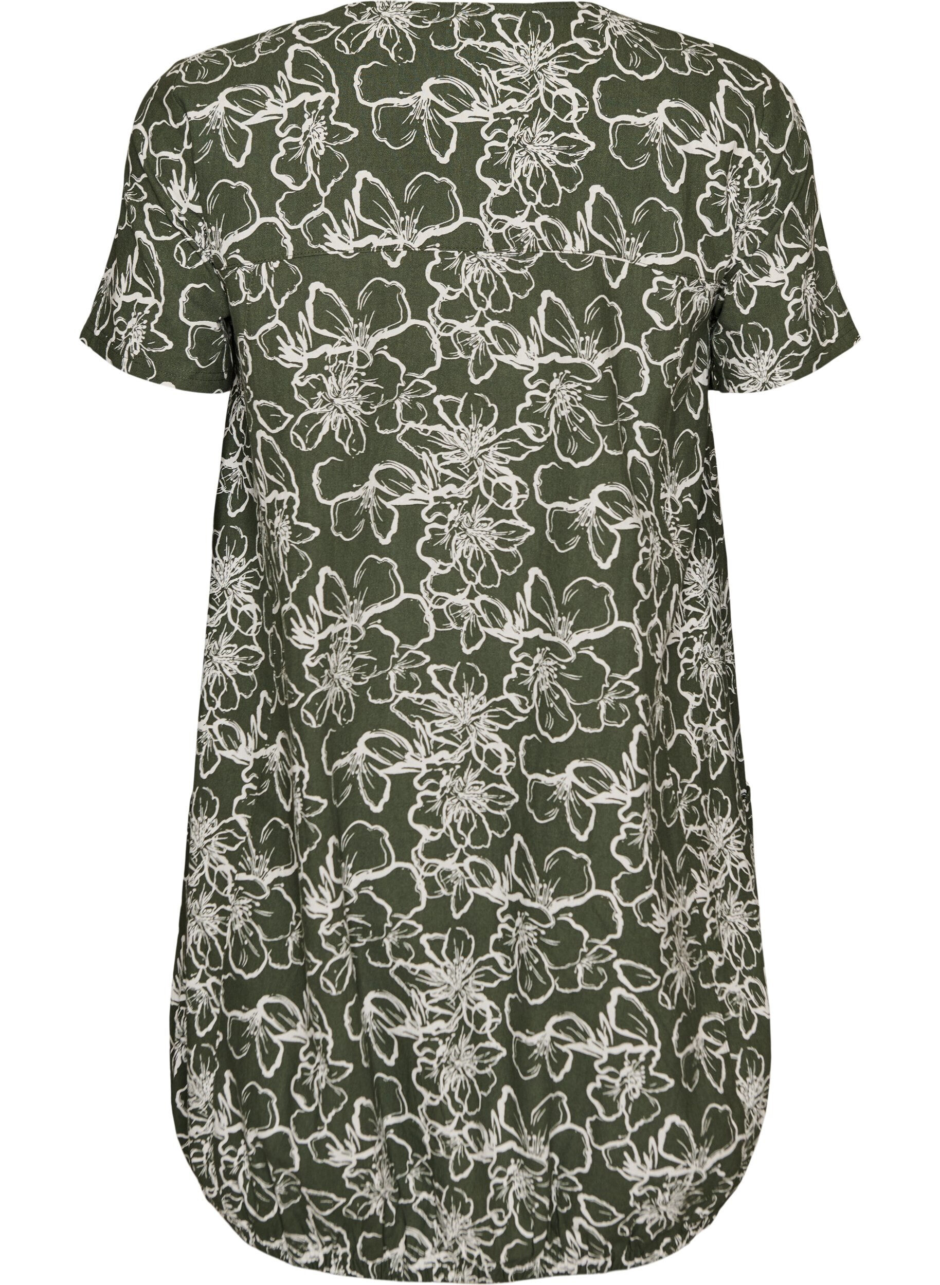 ZizziRobe en coton &agrave; manches courtes avec imprim&eacute;, Vert, Packshot image number 1