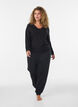 Bluse aus Viskose mit Spitzen und V-Ausschnitt, Schwarz, Model image number 1