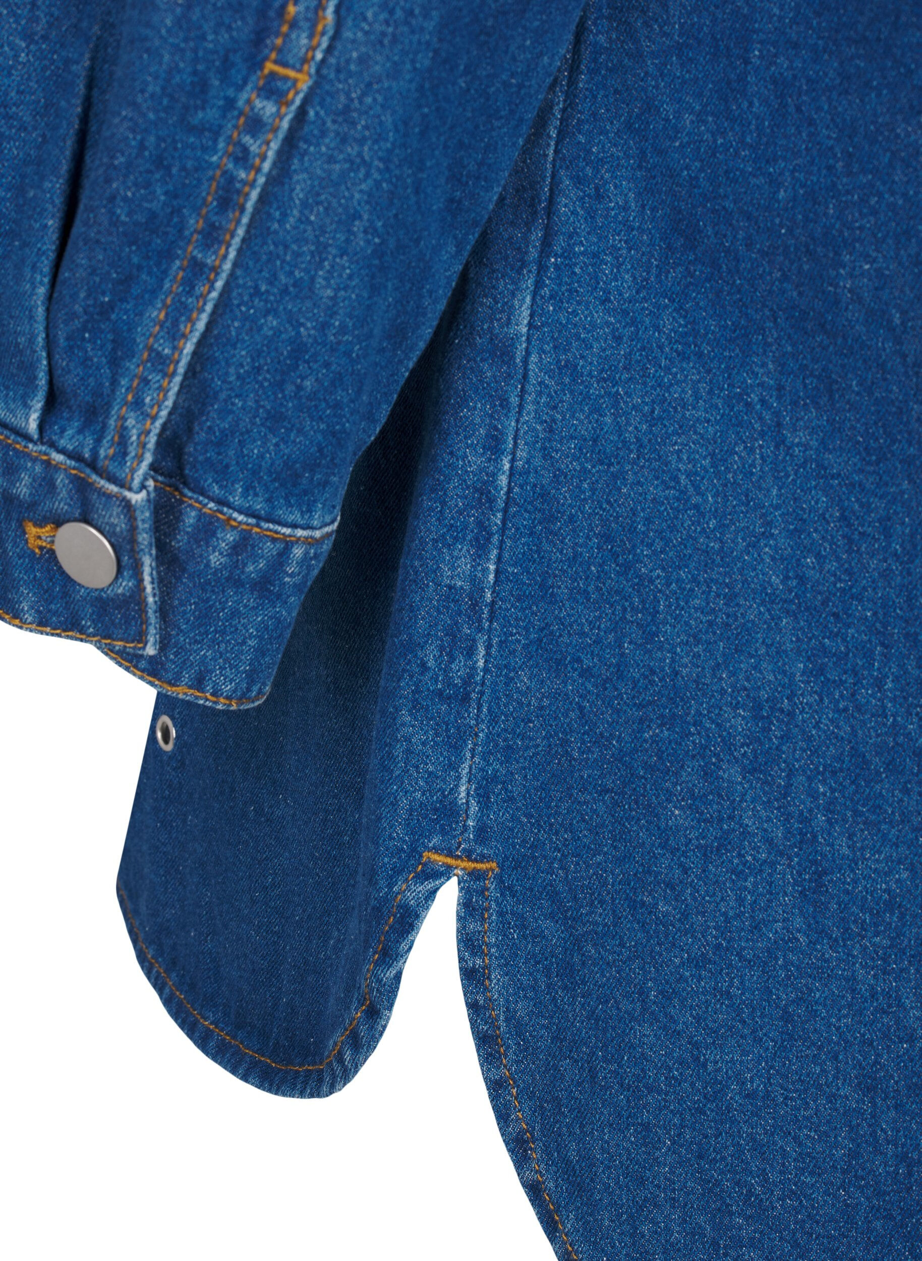 Zizzi Jeansbluse mit &Ouml;sen, Blau, Packshot image number 4