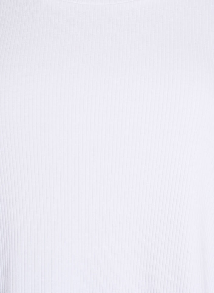 Bluse aus geripptem Jersey mit kurzen &Auml;rmeln, Wei&szlig;, Packshot image number 2