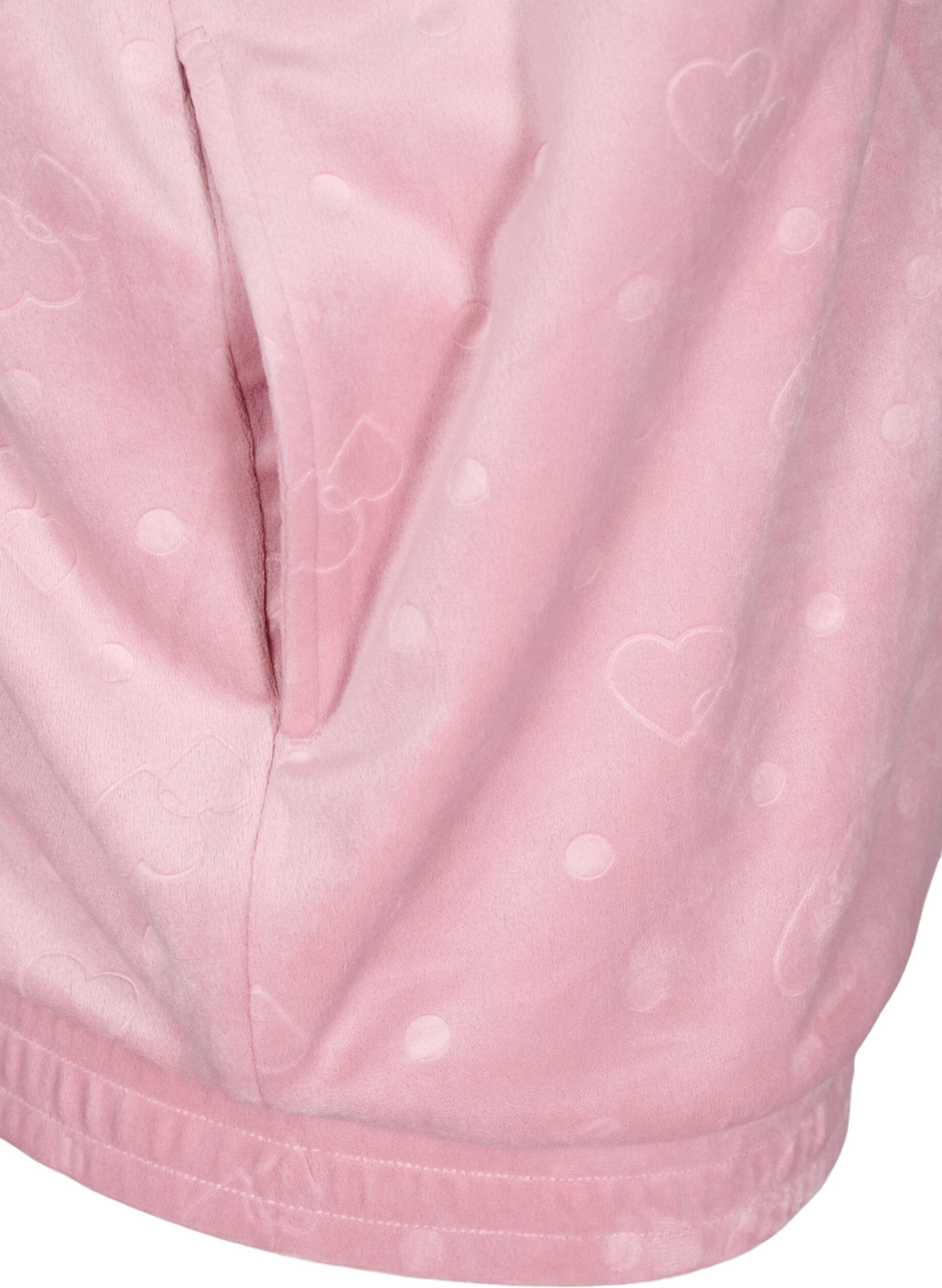 Zizzi Strickjacke aus Velours mit Kapuze und Taschen, Pink, Packshot image number 3