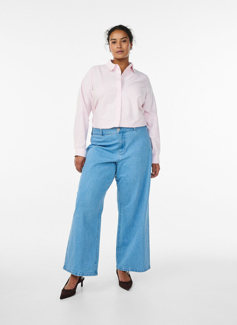 Lang&auml;rmliges Baumwollhemd, Pink, Model image number 1