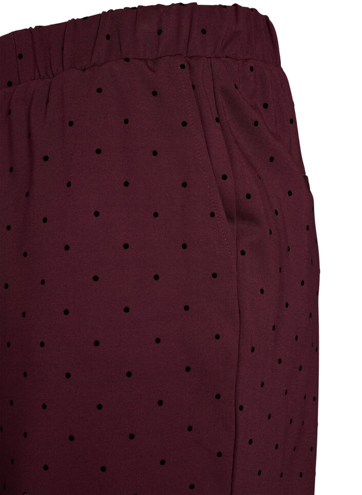 Gepunktete Hose mit hoher Taille und geraden Beinen, Rot, Packshot image number 2