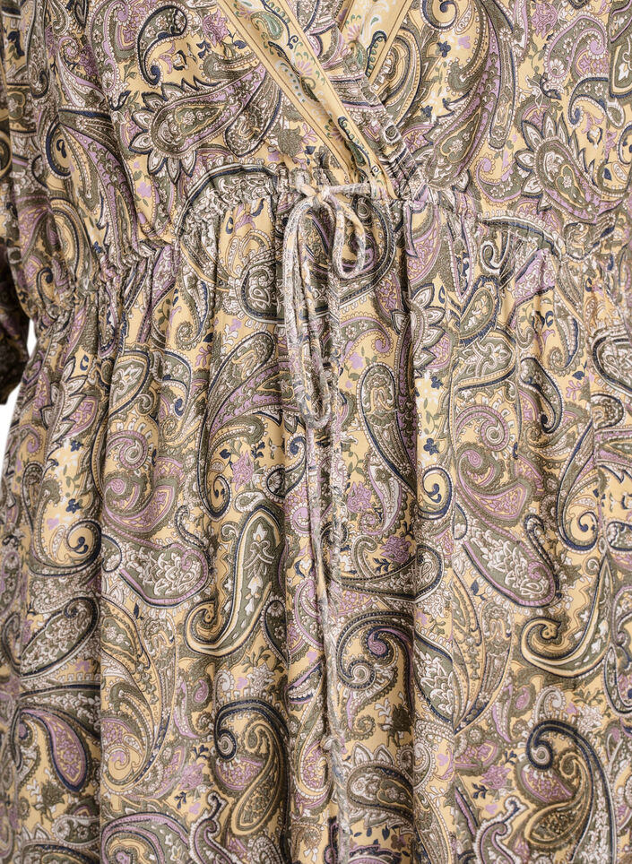 Robe longue en viscose &agrave; imprim&eacute; cachemire, Jaune, Packshot image number 2