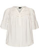 Blouse en viscose avec nervures et effet ballon, Vanille, Packshot image number 0