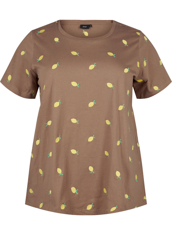 T-shirt en coton bio avec citrons, Coca M. Lemon Emb., Packshot image number 0