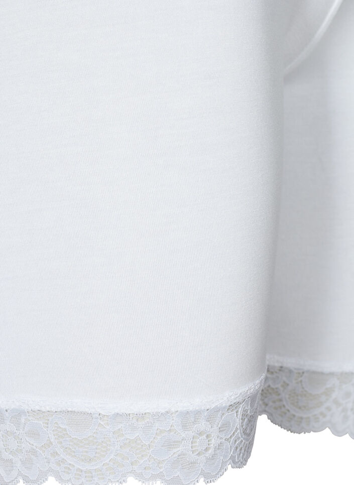 Short de cyclisme avec bordure en dentelle, Blanc, Packshot image number 3
