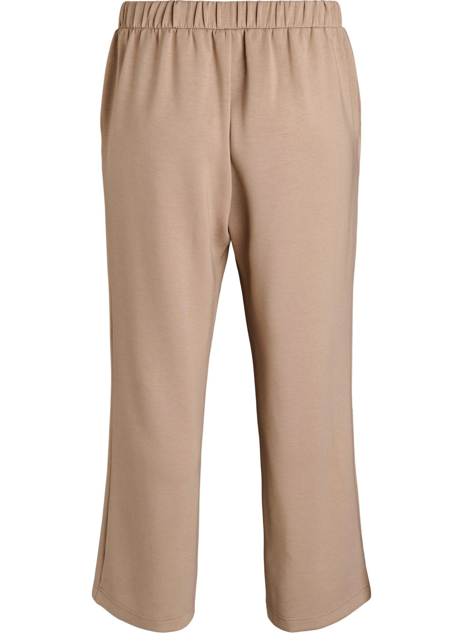 Zizzi Pantalon d'int&eacute;rieur taille haute &agrave; jambes droites, Beige, Packshot image number 1