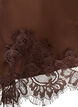 Robe en satin avec dentelle et ourlet asym&eacute;trique, Marron, Packshot image number 4
