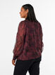 Chemisier transparent avec motif floral et d&eacute;tail &agrave; nouer, Bordeaux fonc&eacute;, Model image number 2
