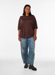 Lockeres T-Shirt aus Viskose-Jersey, Braun, Model image number 1