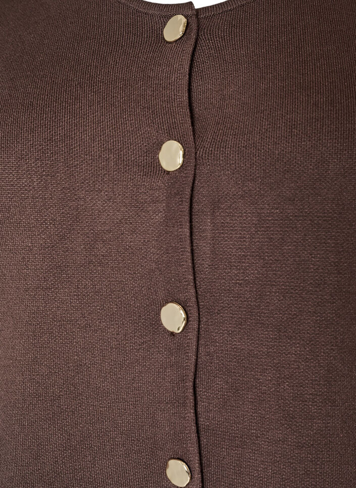 &Auml;rmellose Strickweste mit Zierkn&ouml;pfen, Braun, Packshot image number 2