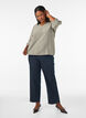 Blouse imprim&eacute;e en viscose avec manches 3/4, Vert Kaki, Model image number 1