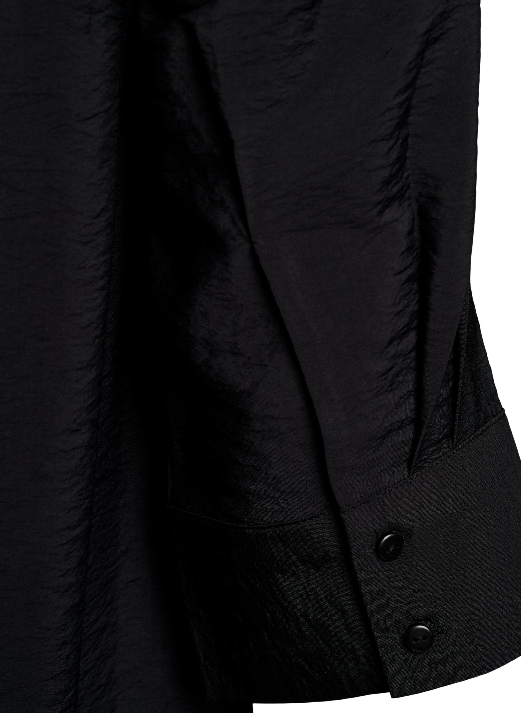 ZizziKleid mit Kragen und Brusttasche, Schwarz, Packshot image number 3