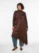 Kleid aus Satin mit Spitze und asymmetrischem Saum, Braun, Model image number 1
