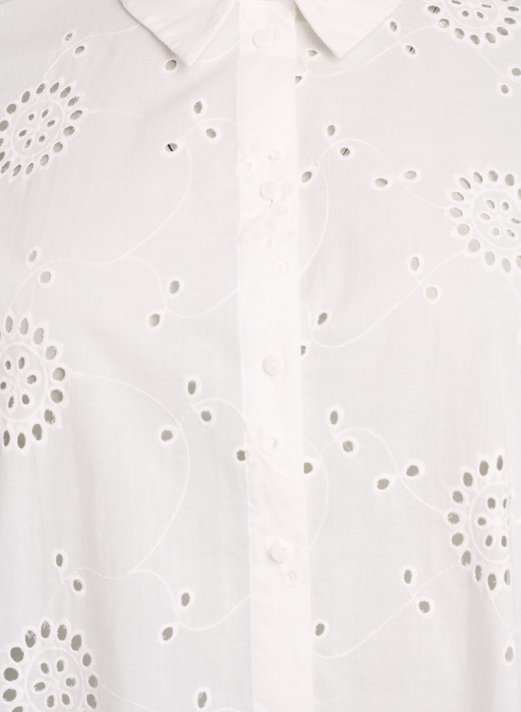 Zizzi Tunique en coton avec broderie anglaise, Blanc, Packshot image number 2