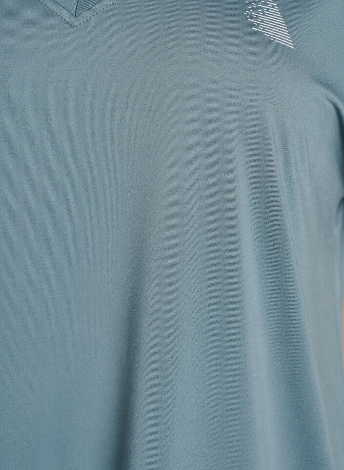 T-shirt d&rsquo;entra&icirc;nement ample avec col en V, Gris bleut&eacute;, Packshot image number 2