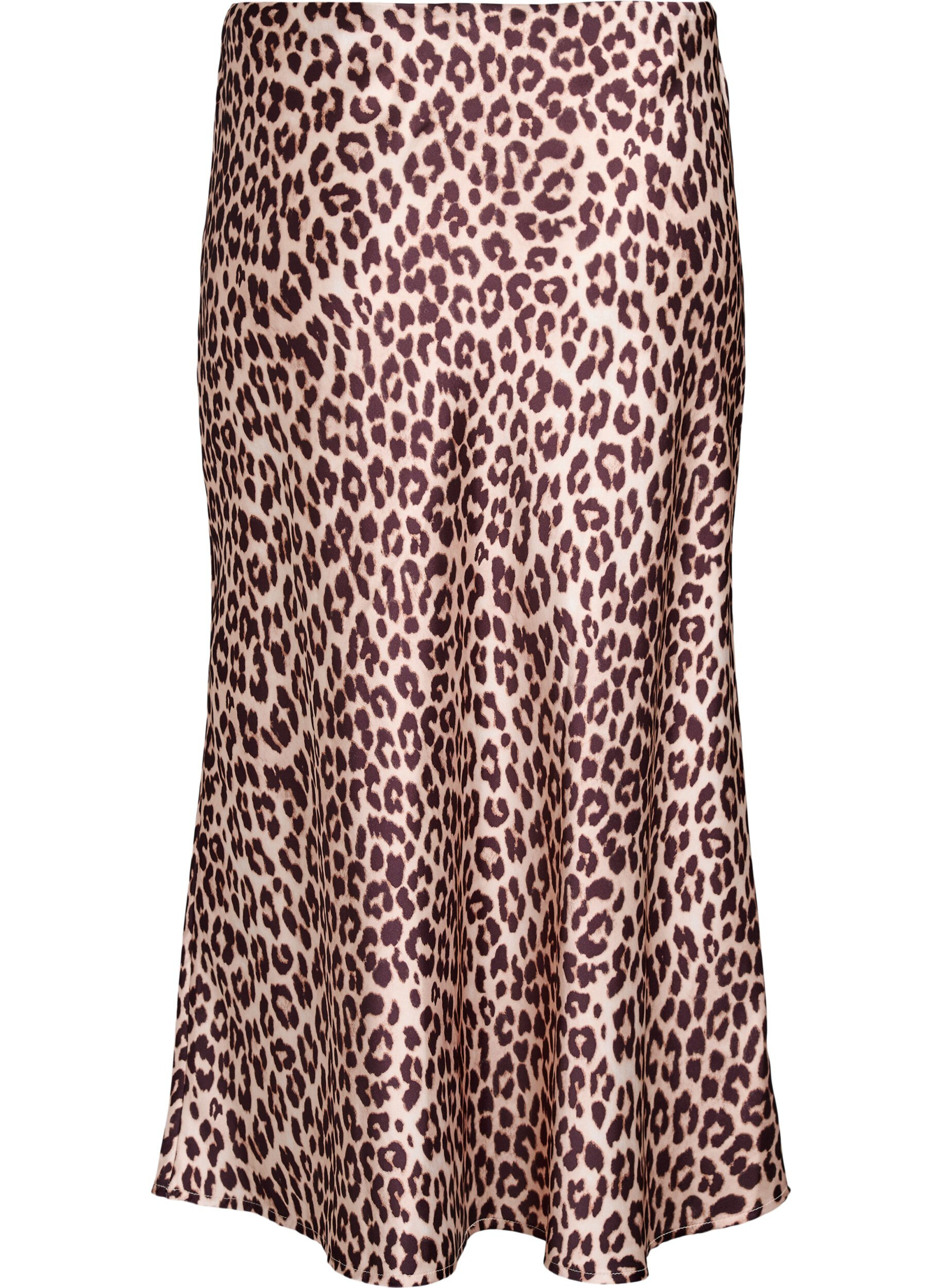 Zizzi Jupe midi en satin, Marron, Packshot image number 1