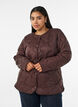 Veste matelass&eacute;e avec boutons-pression et col rond, Marron, Model image number 0