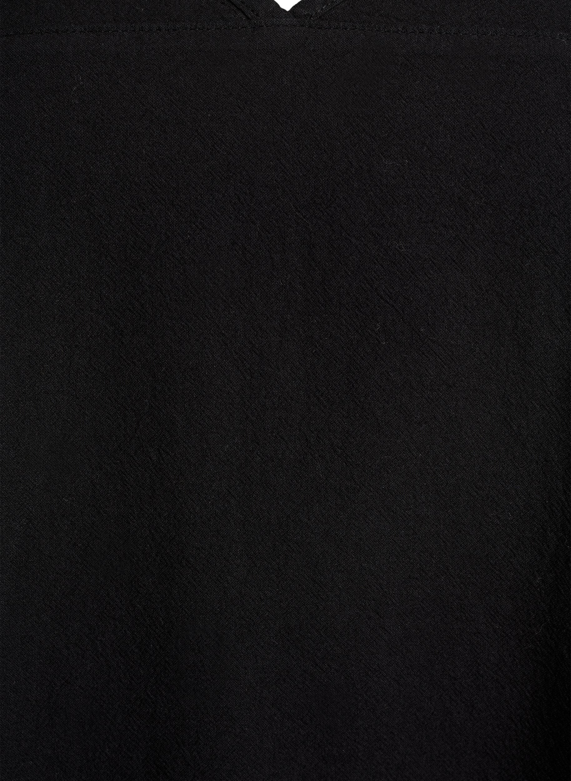 Zizzi Kurzarm Kleid aus Baumwolle, Schwarz, Packshot image number 2