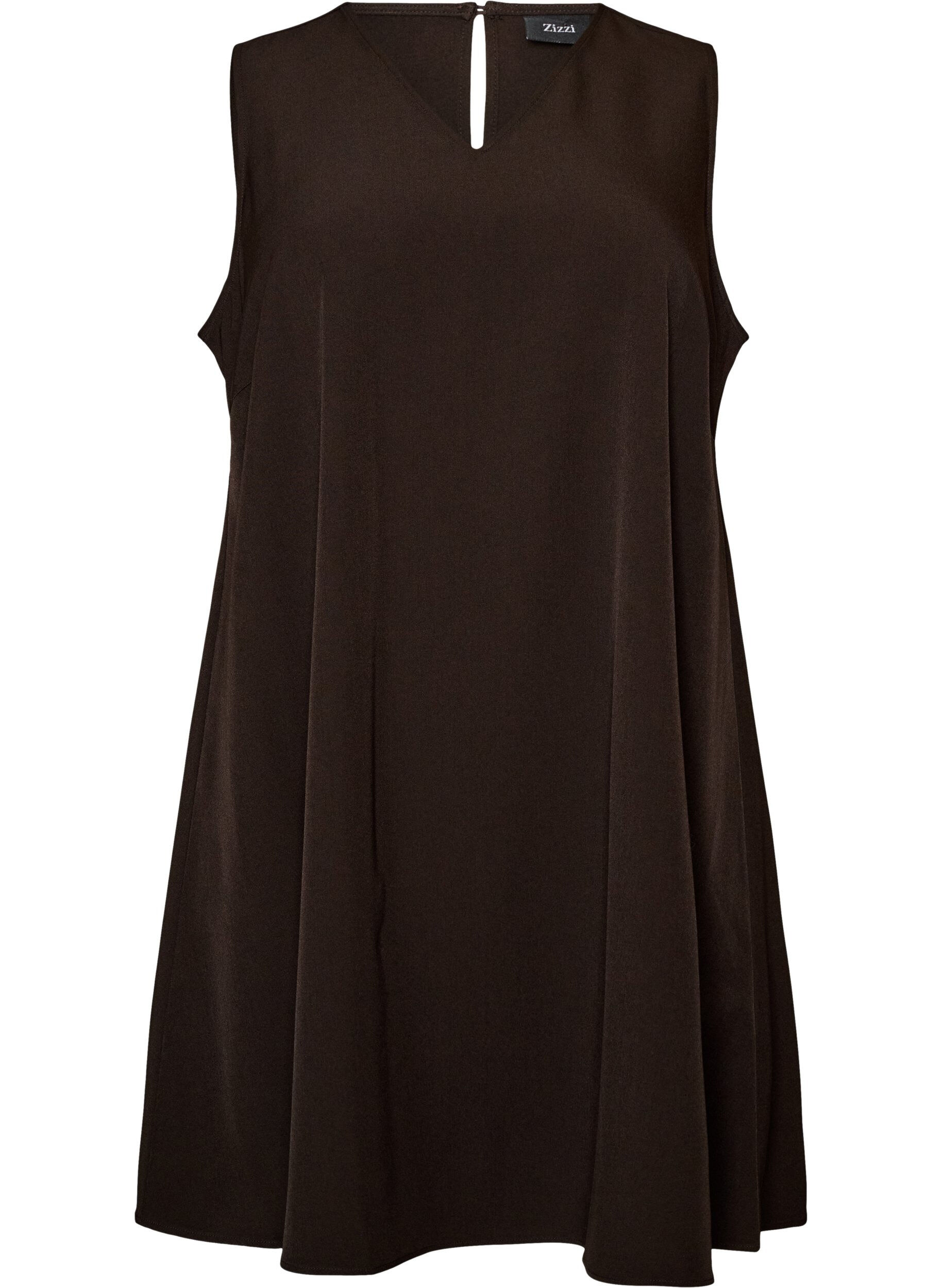 Robe coupe &eacute;vas&eacute;e sans manches &agrave; fines rayures