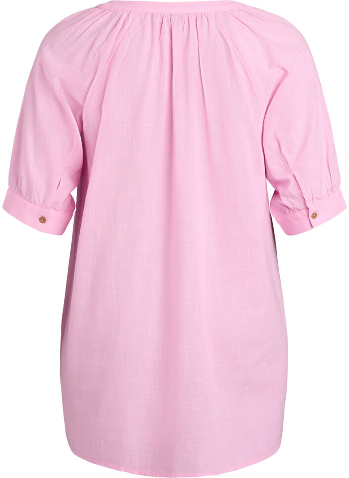 Tunika aus Baumwolle mit V-Ausschnitt, Pink, Packshot image number 1
