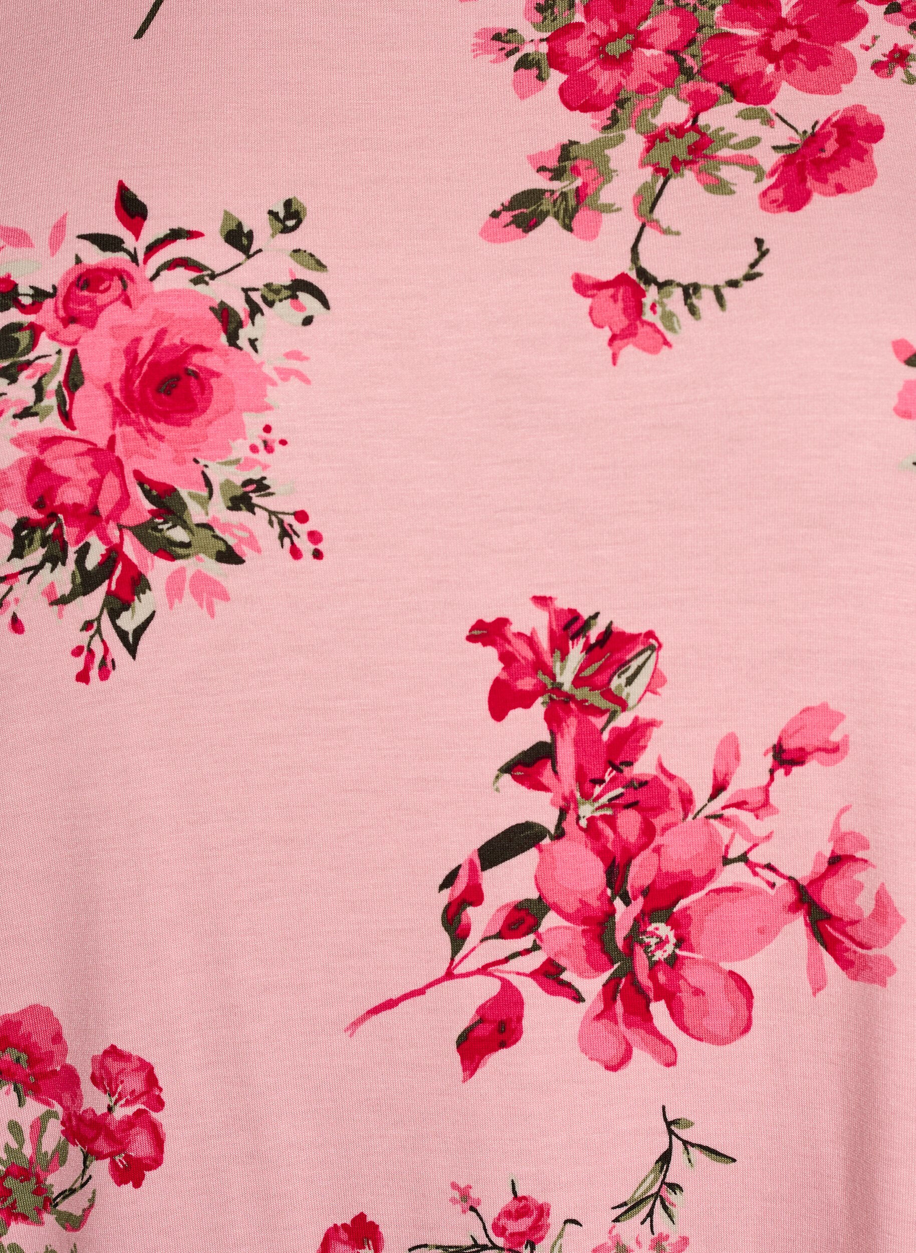 Zizzi T-Shirt mit Blumenprint, Rot, Packshot image number 2