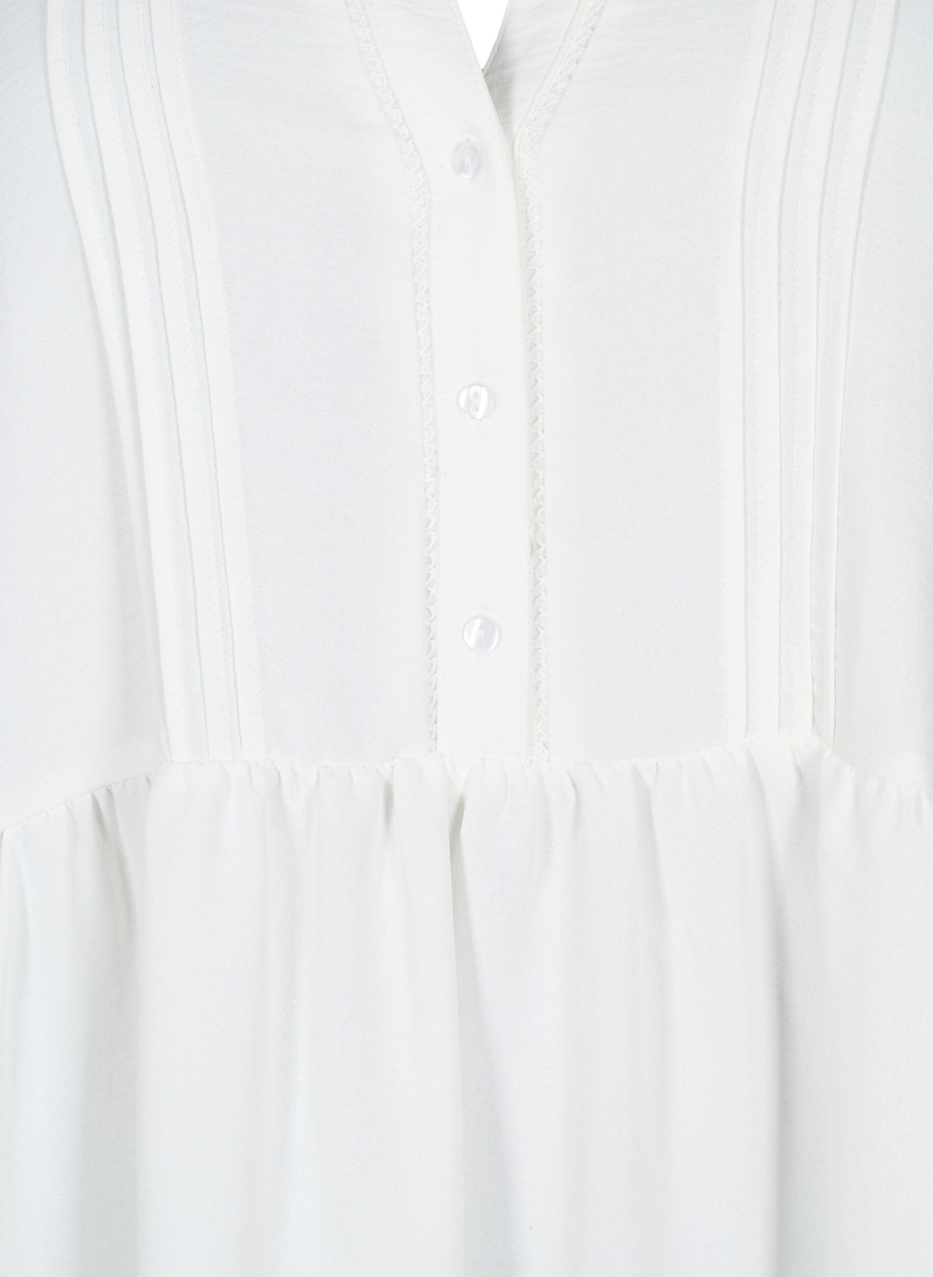 Zizzi FLASH - Robe courte avec des plis et des manches longues, Blanc, Packshot image number 2