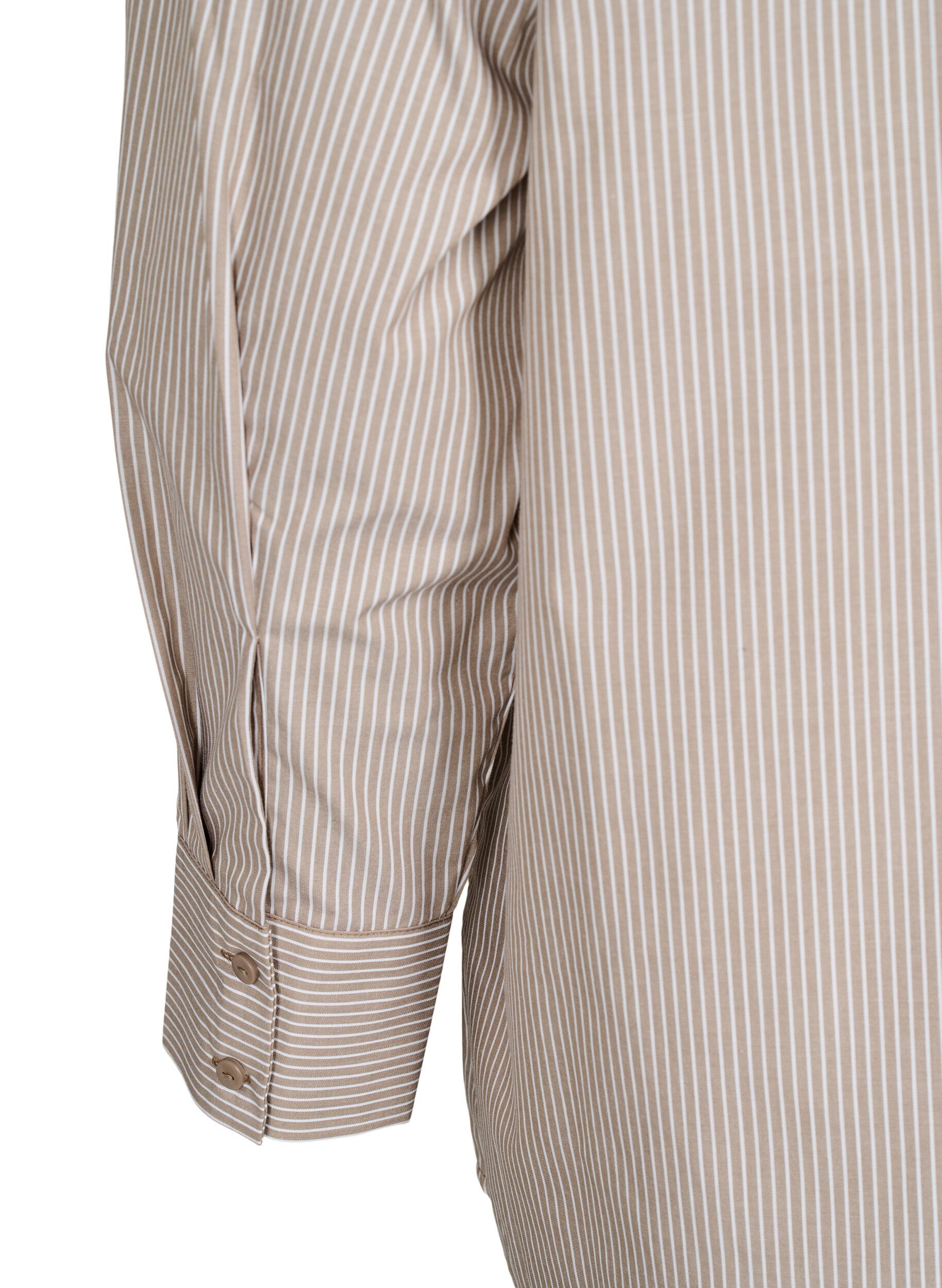 Zizzi Lockeres lang&auml;rmliges Hemd mit Streifen, Braun, Packshot image number 3