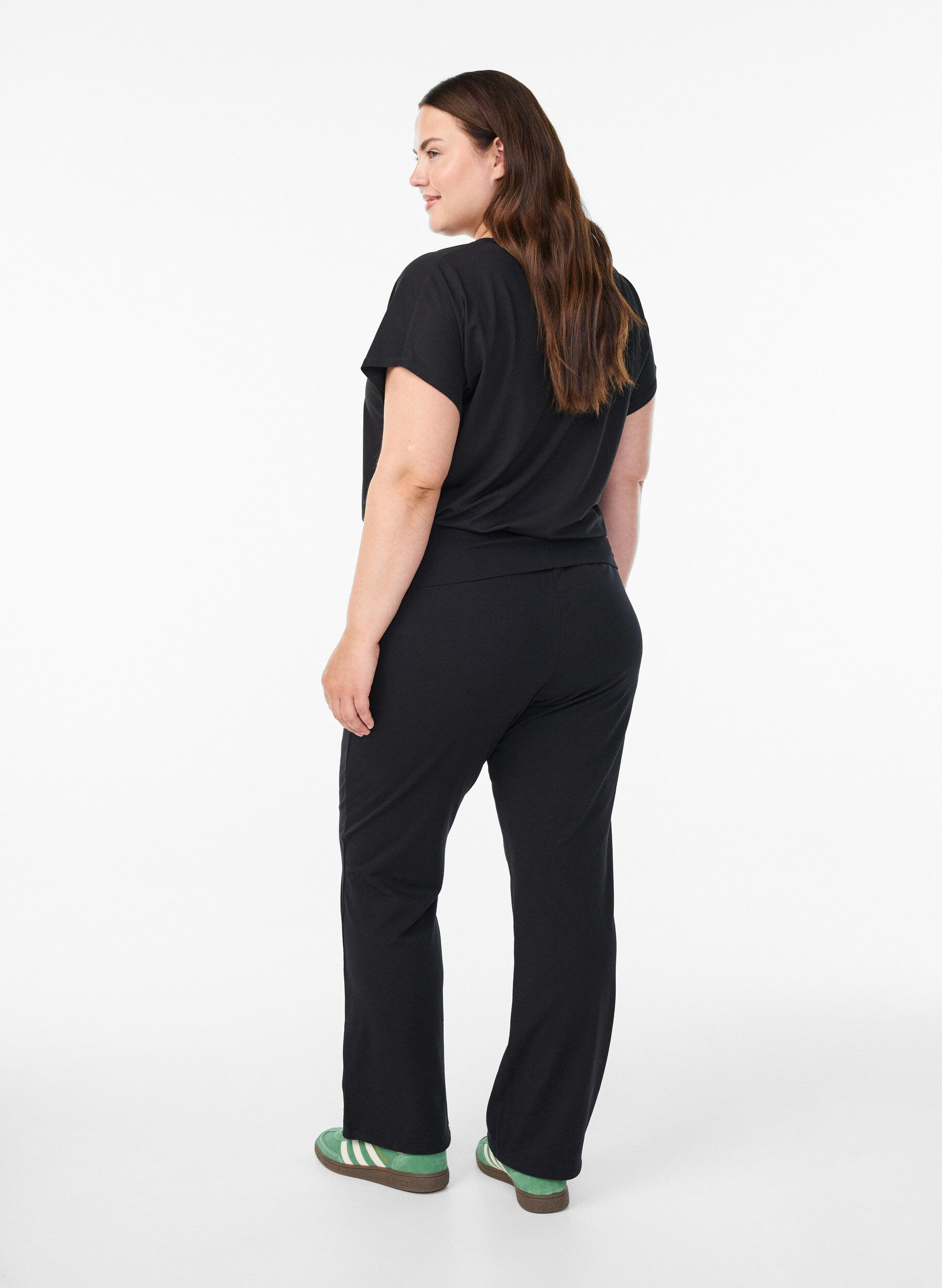 Zizzi Pantalon de sport en coton, Noir, Model image number 2