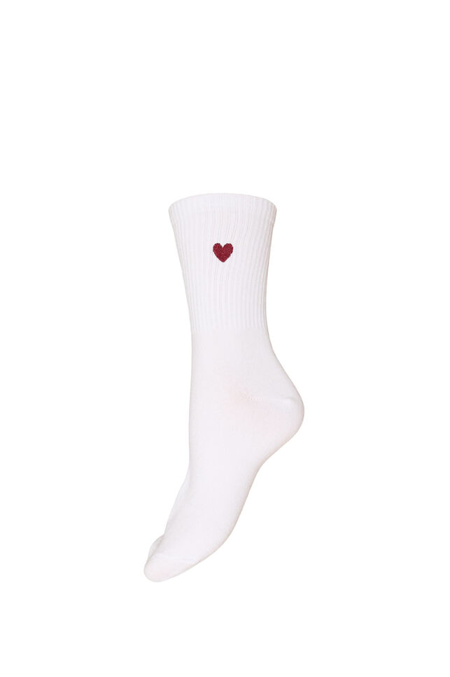 Chaussettes en coton avec motif, Blanc, Packshot image number 0