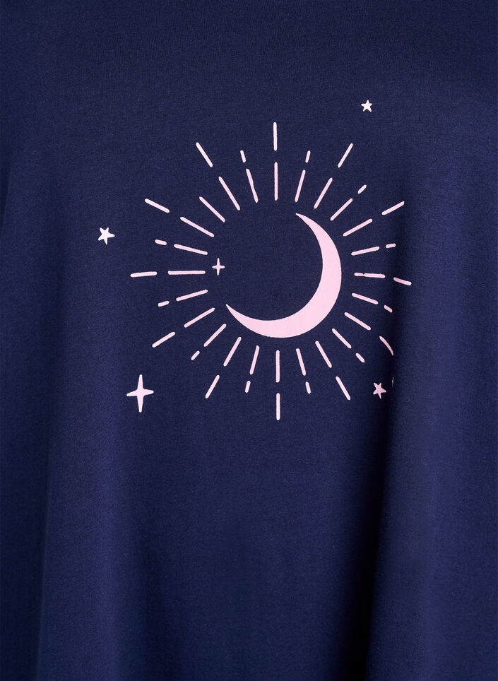 Chemise de nuit &agrave; manches courtes en coton biologique, Bleu, Packshot image number 2