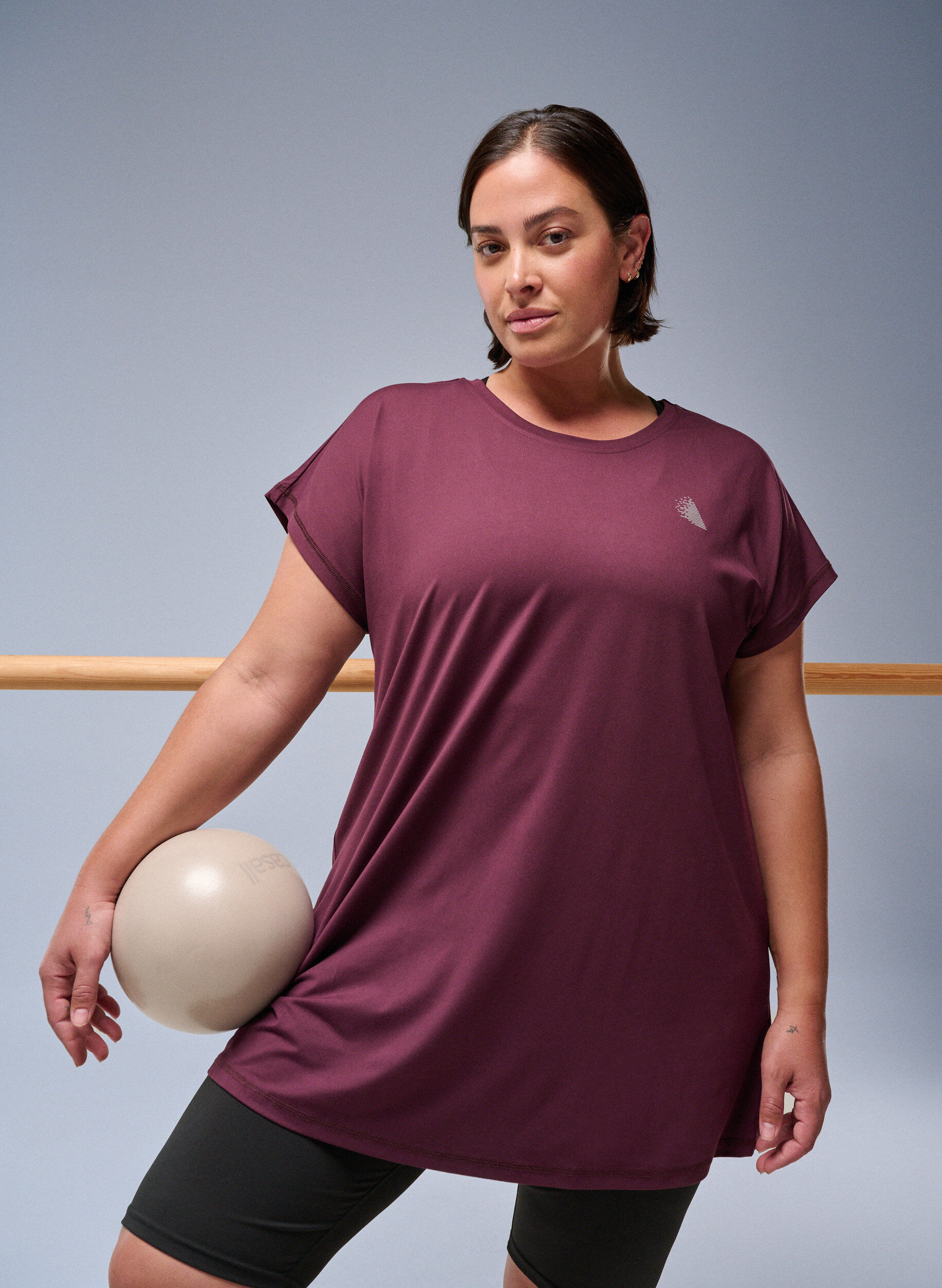 Zizzi Langes Trainingsshirt, Rot, Image image number 0