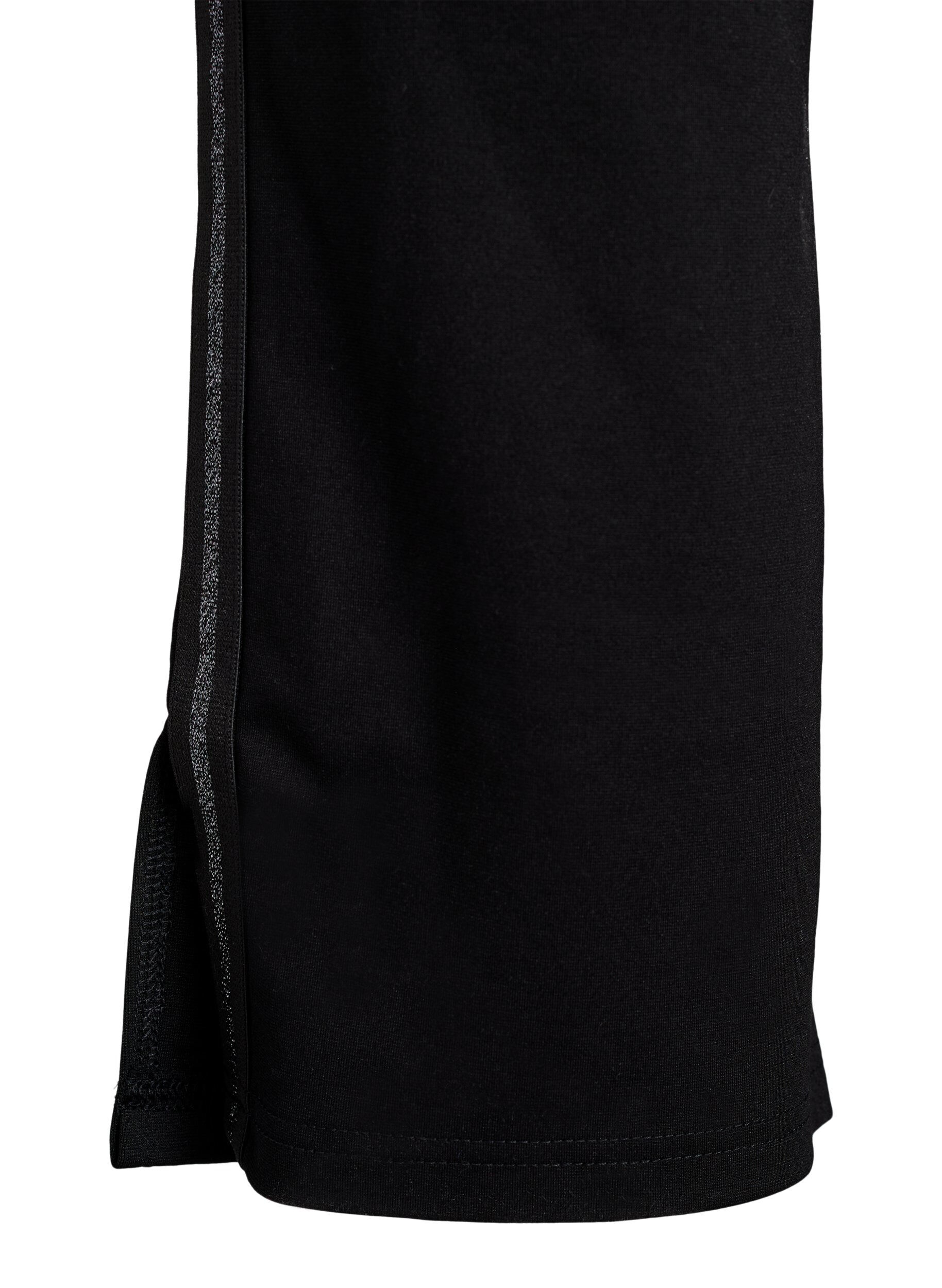 Zizzi Leggings mit Glitzerstreifen und Schlitzen, Schwarz, Packshot image number 3