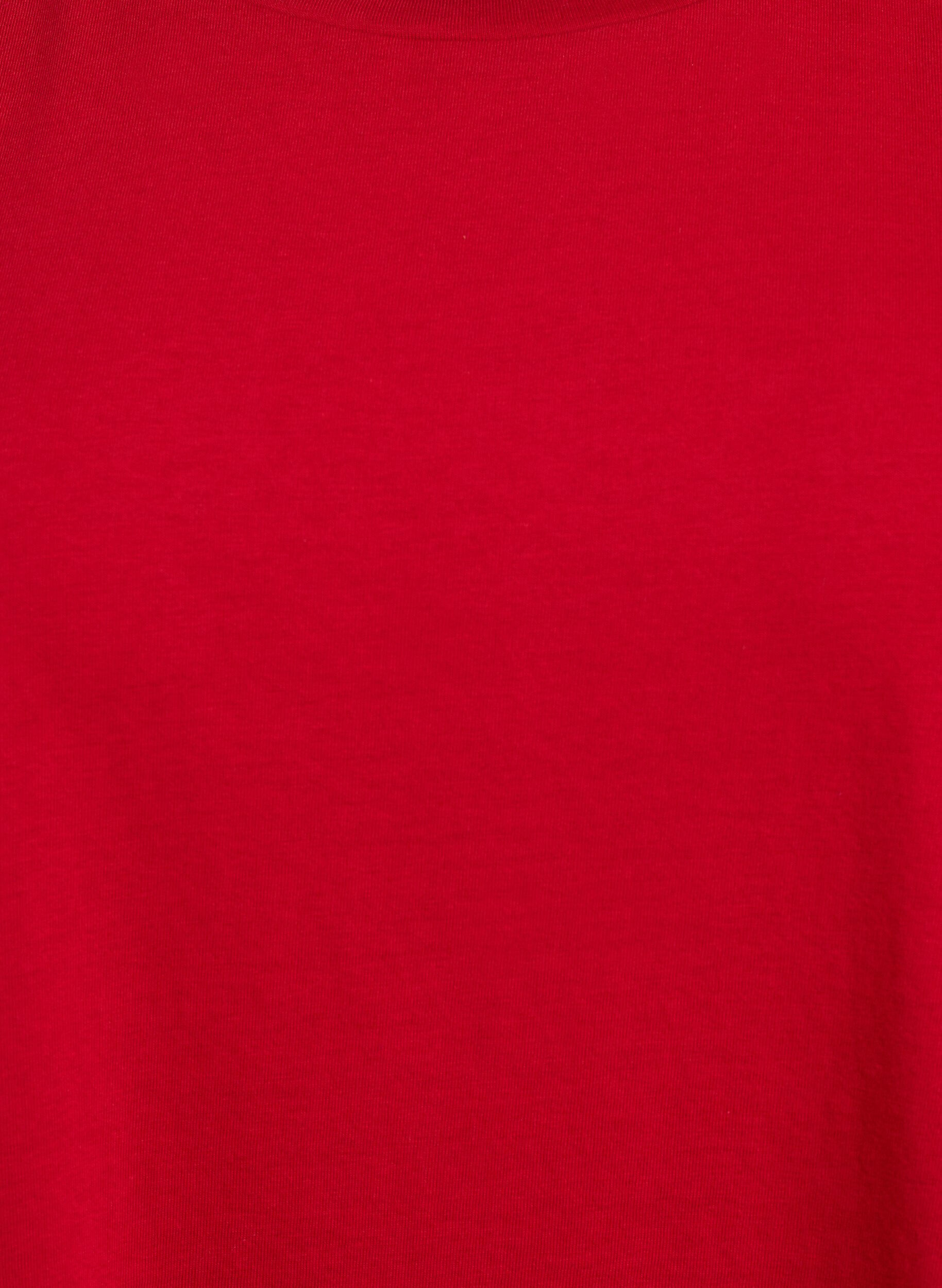 Zizzi Kurz&auml;rmeliges T-Shirt aus einer Baumwollmischung, Rot, Packshot image number 2