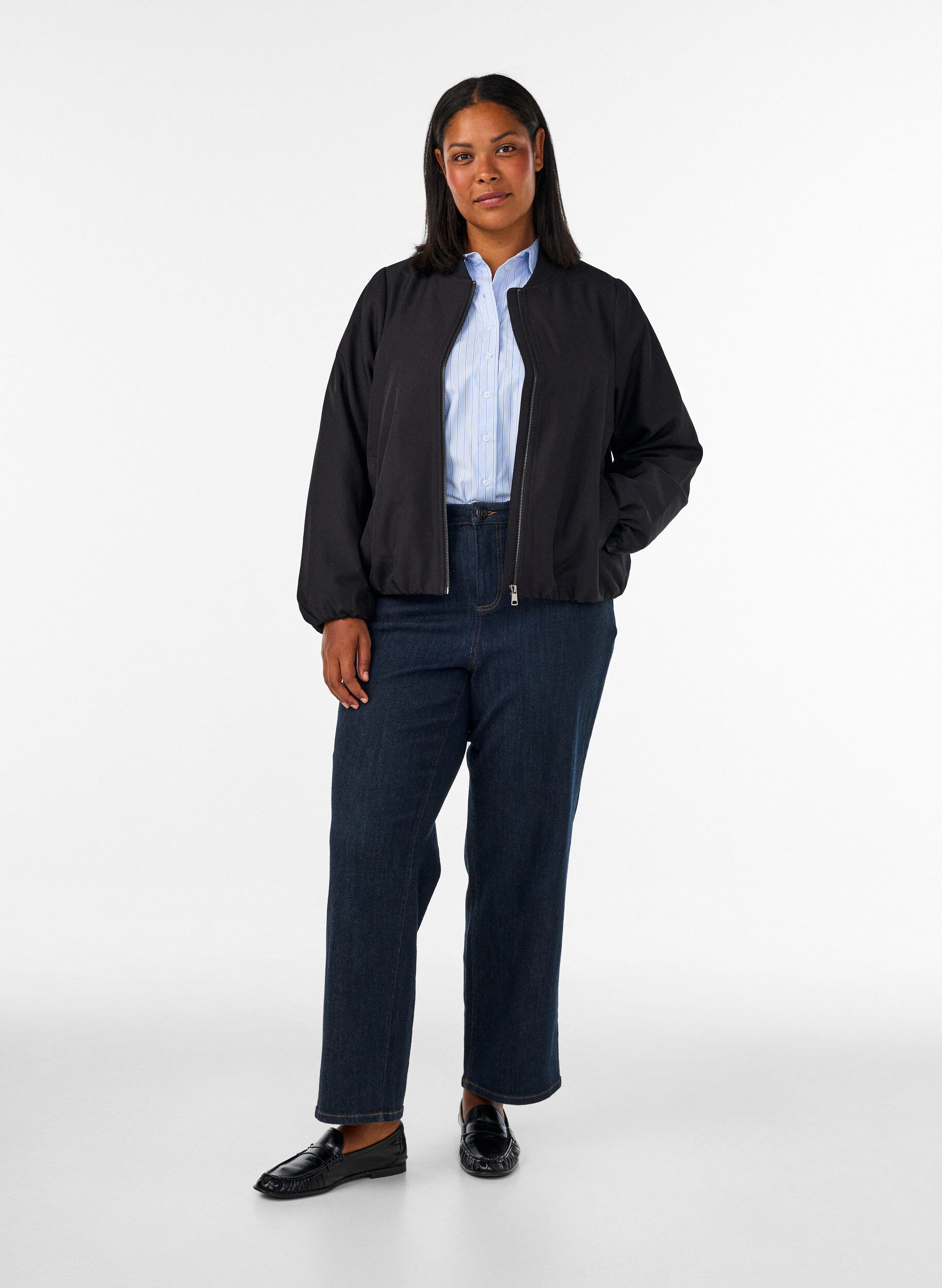 ZizziLeichte Jacke mit Ballon-Silhouette, Schwarz, Model image number 1